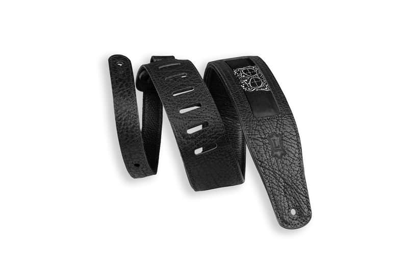 Levy's 2.5" Leather Calaca Series Guitar Strap - Black and White Skull Design image 1