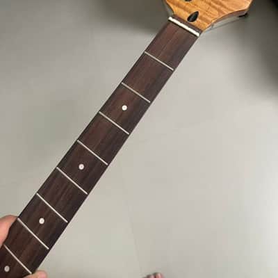 4a 4-string electric bass neck P bass stainless steel 21frets Roasted flame Maple guitar neck 34inch Rosewood fingerboard hole 18mm Nut 42mm image 1