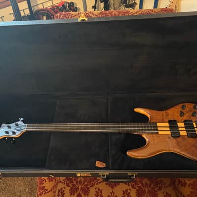 Immagine Ken Smith BT F4 TNV Black Tiger lined fretless Bass Guitar w Hard Case 2008 - 23