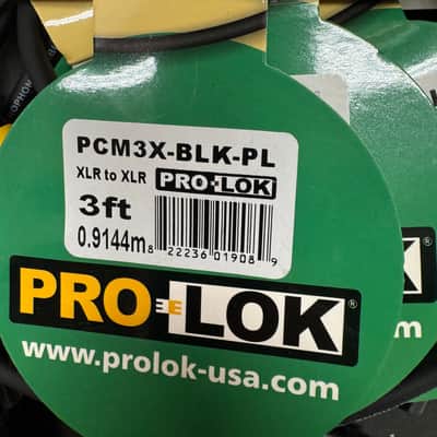 3-Pack Pro-Lok ProLok PCM3XNK BLACK - Foot 3' Mic Microphone XLR Cables image 4