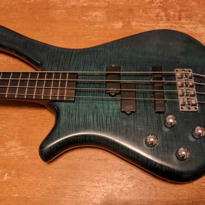 1996 left-handed Warwick Fortress One bass, Ocean Blue Satin image 5