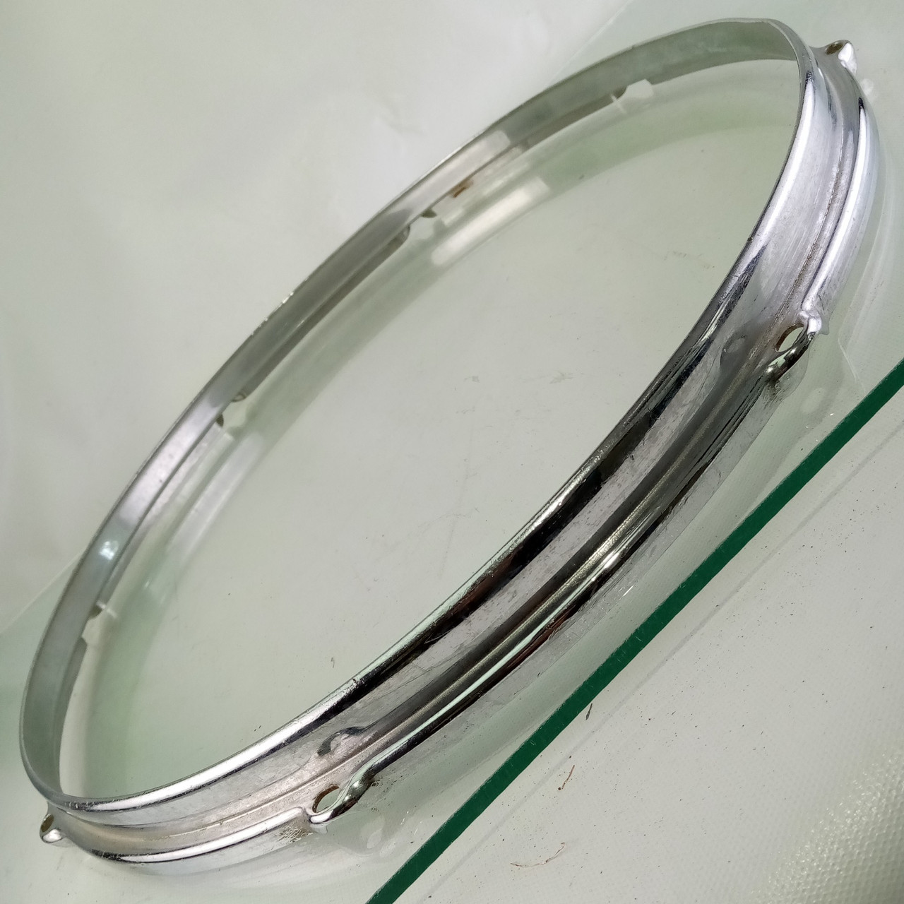 Slingerland 16" BRASS Stick-Saver Floor Tom Drum Batter Rim/Hoop COB 8Lug Chrome — main photograph