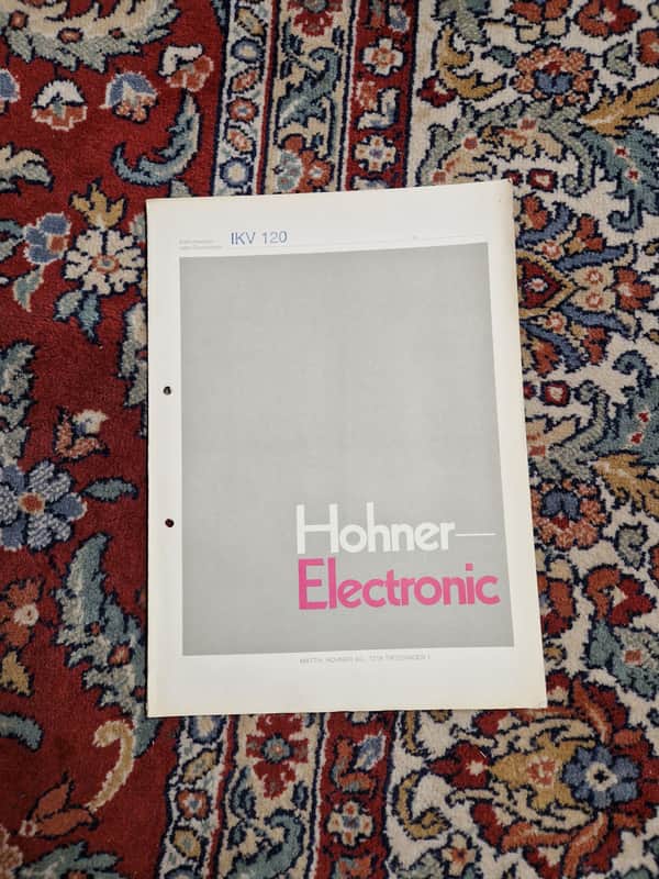 Hohner IKV 120 Schematics/Service Manual/Service Notes image 1
