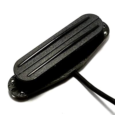 Dragonfire AR5 Strat Sized Humbucker, 1 Qty Position Interchangeable AlNiCo V 4-Wire Rail Pickup ~ Black with Black Rails image 3