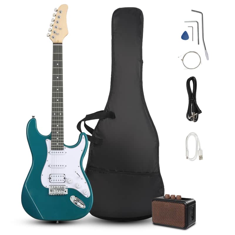 Cxxss Kst Electric Guitar Kit - Green With 5W AMP image 1