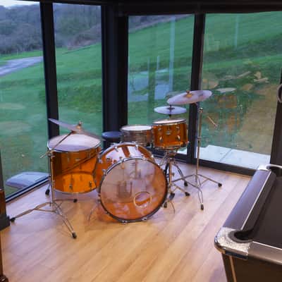 RARE Ludwig Vistalite Orange Drum Kit Owned by Michael Lee (Page & Plant) SIGNED - Delivery Available imagen 19