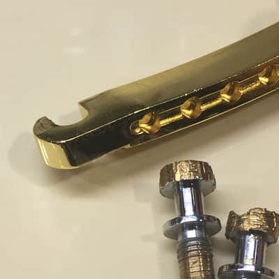 2 Gibson USA Les Paul LP SG Relic Guitar Gold Bridge Posts + StopBar Tail Piece image 4