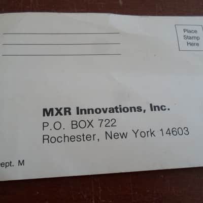MXR dyna comp Warranty Registration Card, unsigned, virgin 1970's image 1