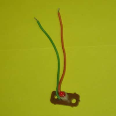 very clean Boss RED LED on a very small rectangle circuit board + green & orange wires (works fine) for Boss compact size pedals - came off of a used 1985 PH-2 Super Phaser pedal) + 2 small pieces of heat shrink tubing (NO: pedal or other items included image 11