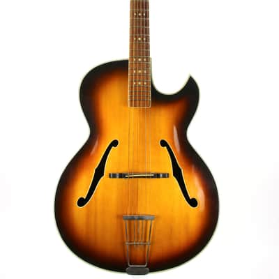 1967 Hofner President Florentine Model 66 Acoustic Archtop 5115-05 Brunette Sunburst image 5