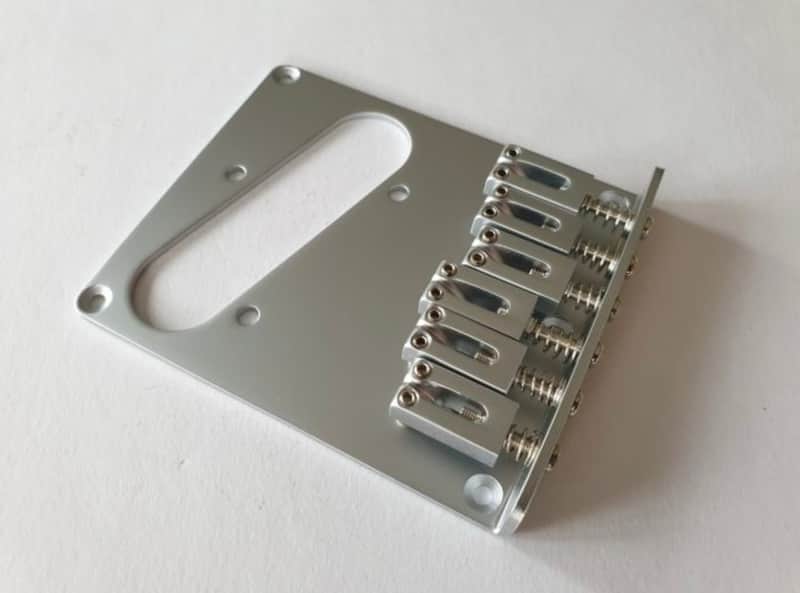 Satin Chrome Guitar Telecaster Tele Style Ashtray Fixed Bridge image 1