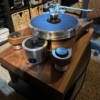Custom made turntable isolation platform made with Solid walnut wood image 1