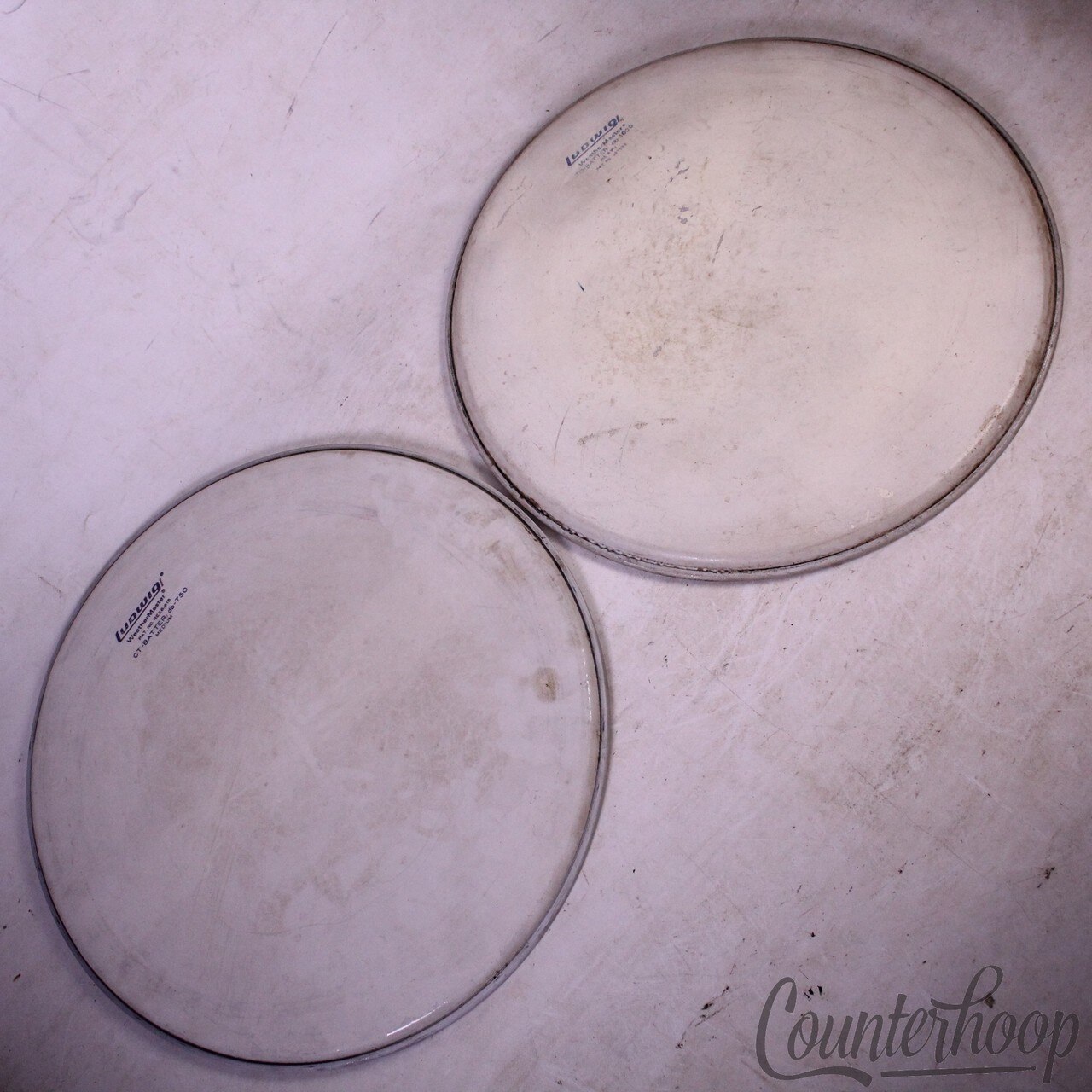 Ludwig 16"Floor Tom Drum Heads 2x Set Batter/Resonant db-750/1000 Medium/Heavy* — main photograph