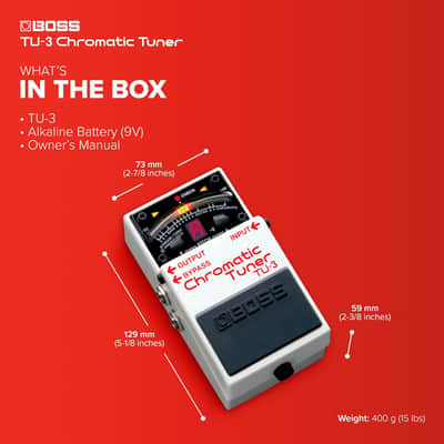Boss TU-3 Chromatic Floor Tuner for Guitar and Bass | Industry-Standard Performance | Tank-Tough BOSS Stompbox Body | 21-Segment LED Meter | Accurate to +/- One Cent | Accu-Pitch Sign Function image 3