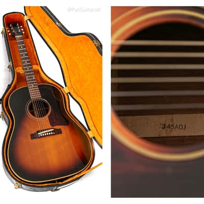 1967 Gibson J-45 acoustic guitar in Sunburst image 10