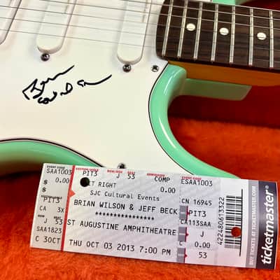 Fender Jeff Beck Stratocaster, 1999, Autographed by Brian Wilson, Jeff Beck, Al Jardine & David Marks with Case image 5