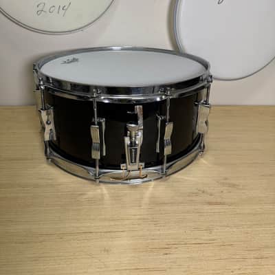 Vintage 1970s Ludwig Vistalite Smoke Black Snare Drum 14x6.5 Blue Olive Badge All Original Acrylic image 2