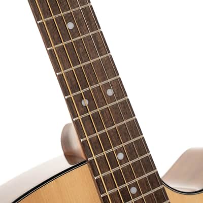 Cort EARTH60CENAT Earth Series Dreadnought Venetian Cutaway Solid Spruce Top Mahogany Neck 6-String Acoustic-Electric Guitar image 13