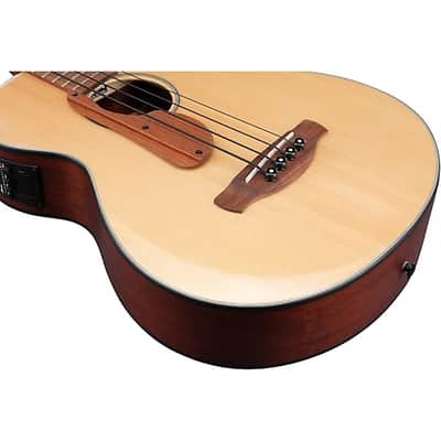 Mint Ibanez AEGB30E Spruce-Sapele Acoustic-Electric Bass Guitar - Natural image 4