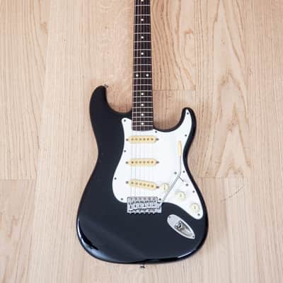 1986 Squier by Fender Stratocaster '62 Vintage Reissue Black Slab Board, Japan MIJ image 2