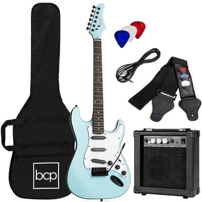 Best Choice Products Beginner Electric Guitar Kit w/ Case, 10W Amp, Tremolo Bar - 39in-Sunburst image 7