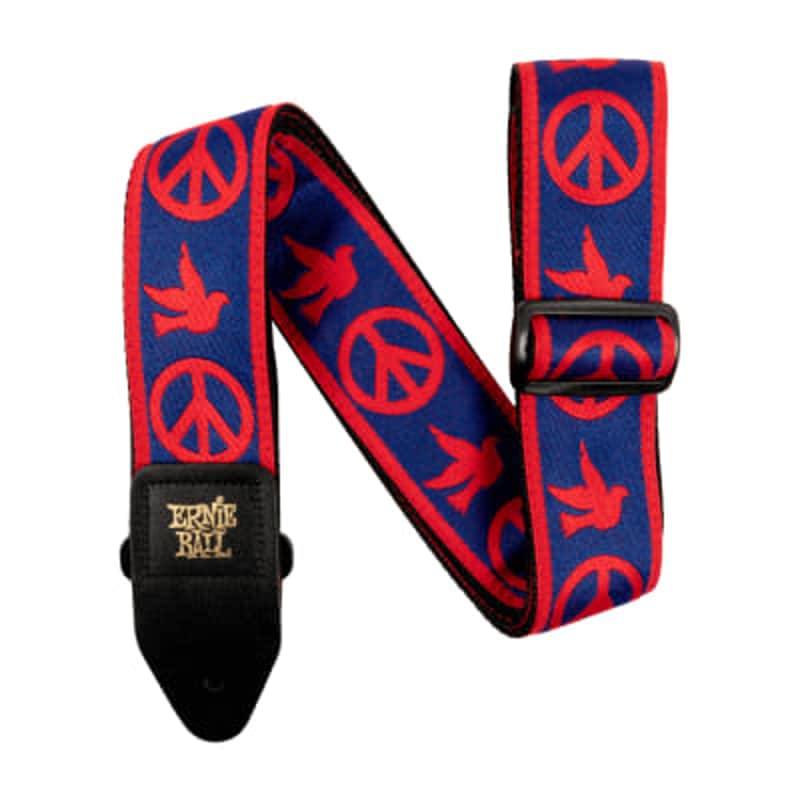 Ernie Ball 4698EB Red & Blue Peace Love Dove Strap image 1