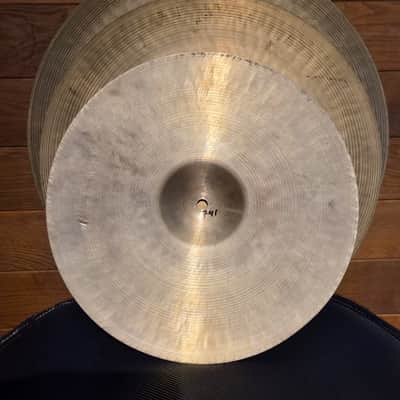 Wooding by Ufip 20", 18" , 14 " HH Jazz/light cymbals 1970s - B20 bronze image 8