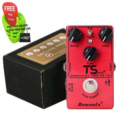 DemonFx Ts Red II Overdrive Pro Pedal,TS808/TS9 Mode, FREE PICK + HOLDER+ FREE SHIP USA image 4