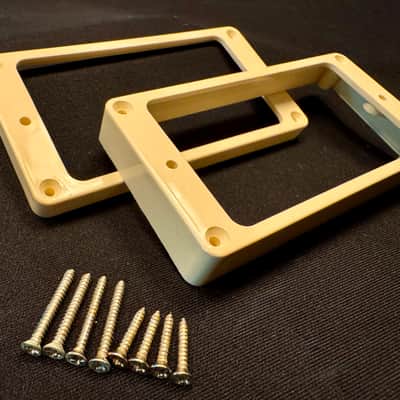 Gibson Custom Shop OEM 1959 M-69 Butyrate Humbucker Pickup Rings 1957-1960 - Vintage Light Cream with Aged Screws image 1