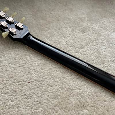Forshage Single Cut Style - Piano Black with Pale Moon Ebony Board, Flame Maple Binding image 10