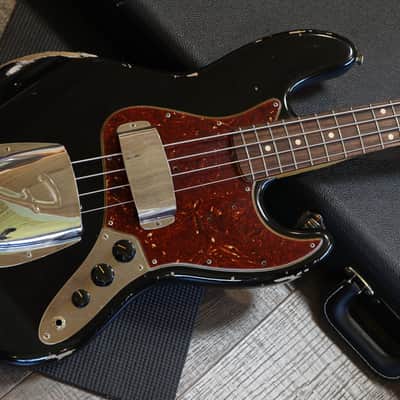 2020 Fender Custom Shop 1964 Jazz Bass Electric Bass Relic Black + COA OHSC image 4