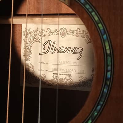Ibanez AEG20II-VV Acoustic/Electric with TKL hard case image 10