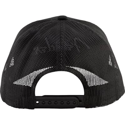 Fender Silver Thread Logo Snapback Trucker Hat, Black, One Size Fits Most image 3