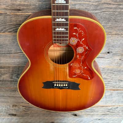 Used Gibson J-200 Artist Jumbo Acoustic Guitar - Sunburst w/OHSC image 2