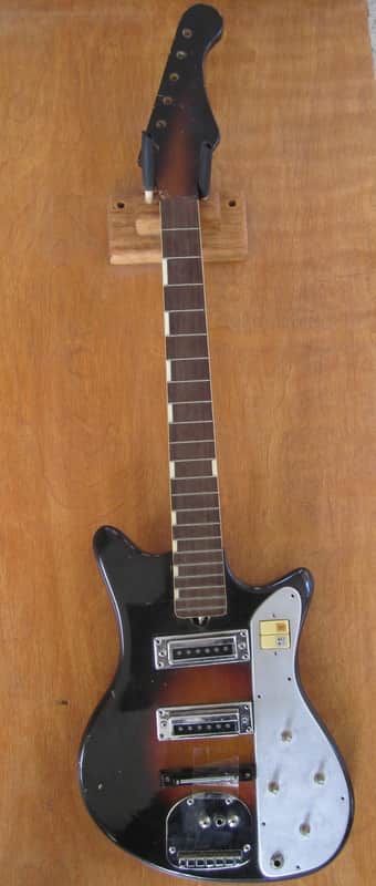 Teisco MJ-2 Parts Guitar (broken truss rod) mid 1960's Sunburst image 1