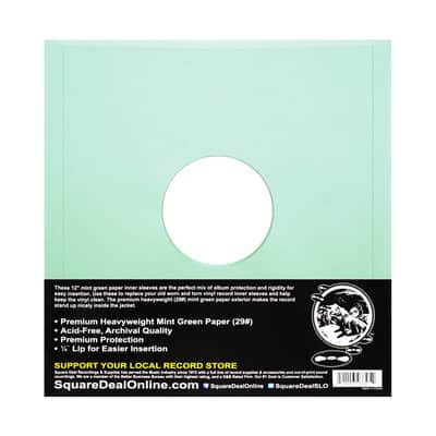 (50) 12" PREMIUM 29# MINT GREEN Paper Vinyl LP Record Album Inner Sleeves ARCHIVAL image 2