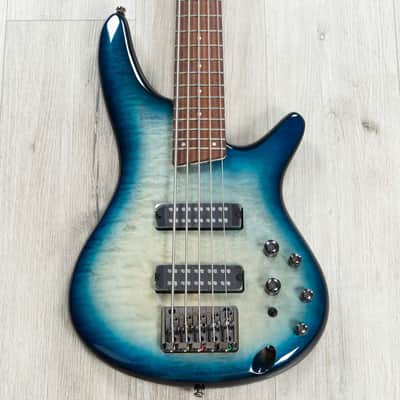 Ibanez SR Standard SR405EQM 5-String Bass, Quilted Maple Top, Stained Cosmic Blue Starburst image 2