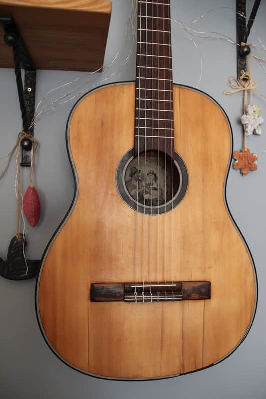Vintage german classical guitar 75 years old image 1