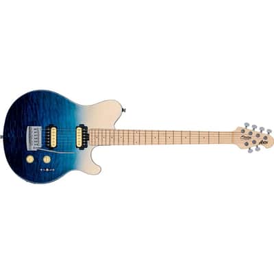 Sterling by Music Man Axis AX3 Quilted Maple Spectrum Blue image 1