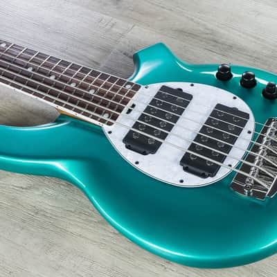 Ernie Ball Music Man BFR Bongo 6 HH 6-String Bass Rosewood Board Grabber Green image 1