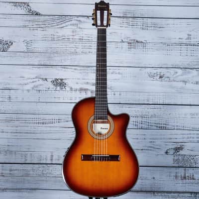 Ibanez GA35TCE Cutaway Classical Acoustic-Electric Guitar | Violin Sunburst High Gloss image 3