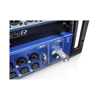 Soundcraft Ui24R Rack-Mountable Laptop or Tablet-Controlled, 24 input Digital Audio Mixer with onboard Signal Processing. Blue and Gray image 2
