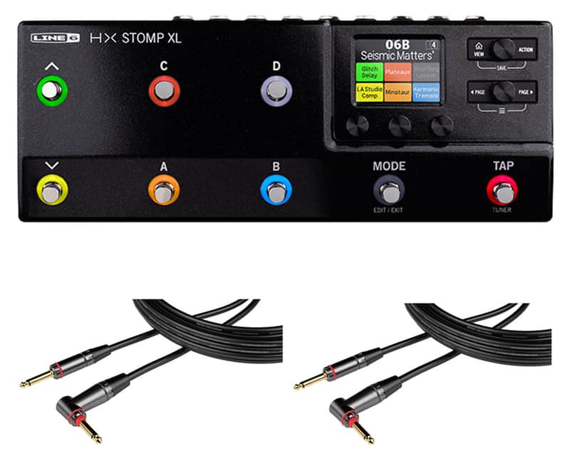 Line 6 HX Stomp XL + 2x Gator 20' RA Instrument Cable image 1