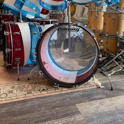 Ludwig Vistalite Octaplus 1976 Pattern D Red, White, and Blue image 3