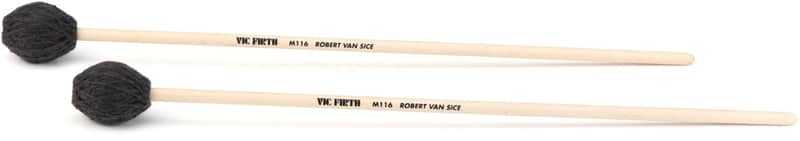 Vic Firth Robert van Sice Marimba Mallets - Hard (2-pack) Bundle image 1