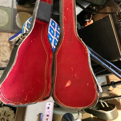 Vintage MIJ Viola Violin Beatle Bass Chipboard Case 1960s? - Black Marble image 15