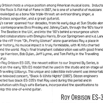2006 Gibson Custom Shop ES-335 Roy Orbison 1st Run (with Stamp on Headstock) RARE image 22