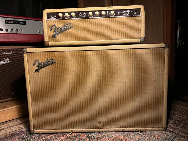 Fender Bassman 6G6-B Brownface 50-Watt 2x12" Piggyback Guitar Amp 1963 - 1964 - Blonde image 1