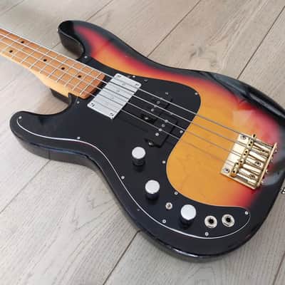 Hondo Precision Billy Sheehan update Lefty 1980s Sunburst image 1