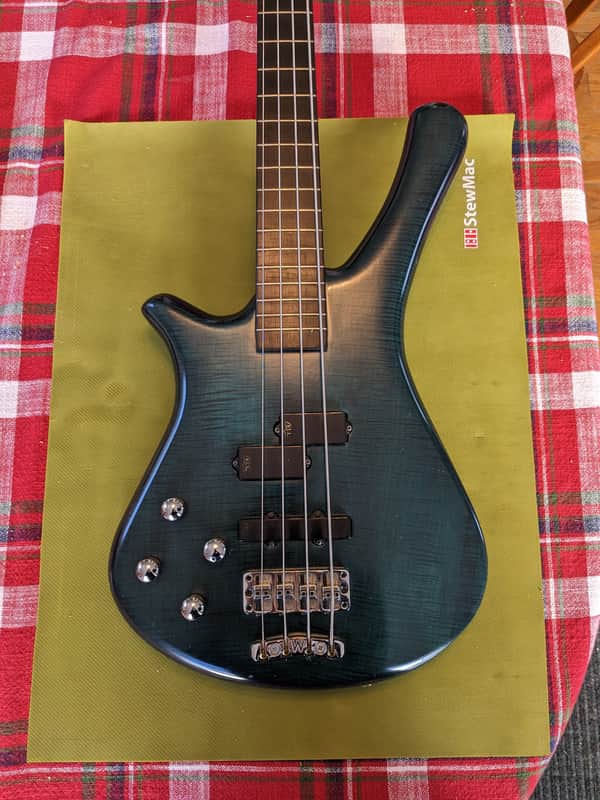 1996 left-handed Warwick Fortress One bass, Ocean Blue Satin image 1